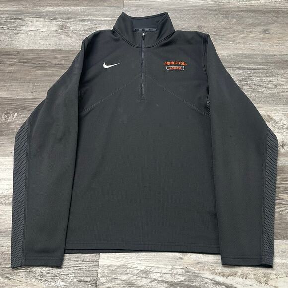 Nike Dri Fit Princeton Lacrosse Gray Mens Small 1/4 Zip Training Pullover Shirt‎ - Picture 1 of 9